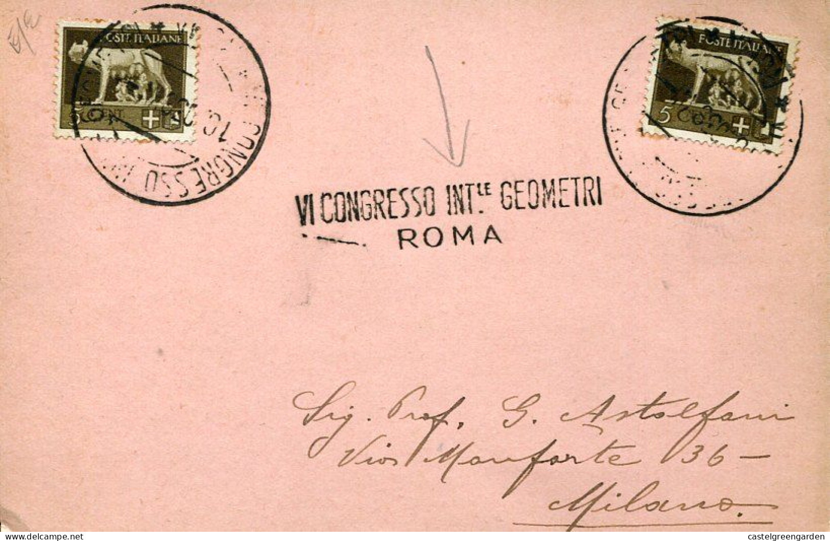 X0433 Italia, Special Postmark Roma 10.10.1938 VI.congresso Geometri,congress Of Surveyors - Zonder Classificatie