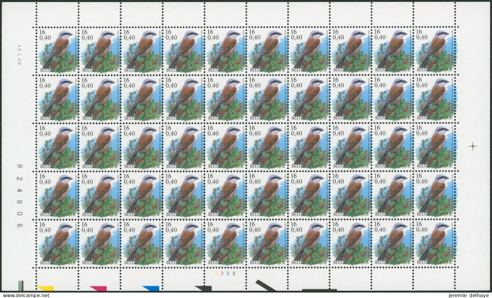 Collection / Collectie BUZIN (Oiseaux / Vogels) - Feuille F2885** (MNH) Planche, Plaatnummer 2 Date 2000 - 1991-2000