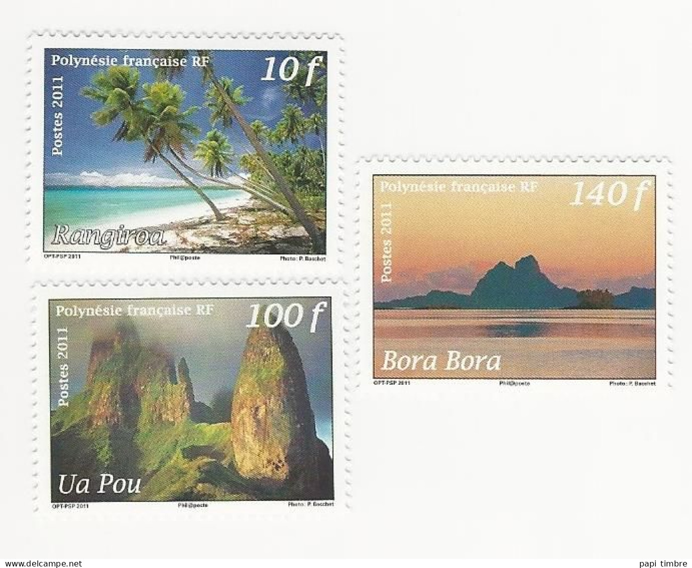 Polynésie-2011-Paysages Des îles - N° 957 à 959 ** - Unused Stamps