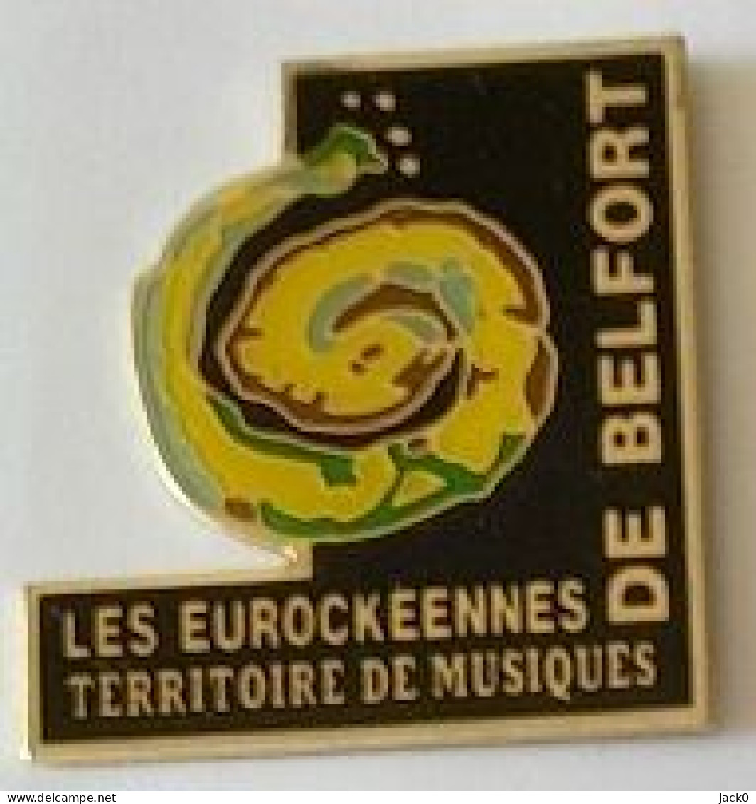 Pin's  Ville, Musique, LES EUROCKEENNES DE BELFORT, TERRITOIRE DE MUSIQUES  ( 90 ) - Muziek
