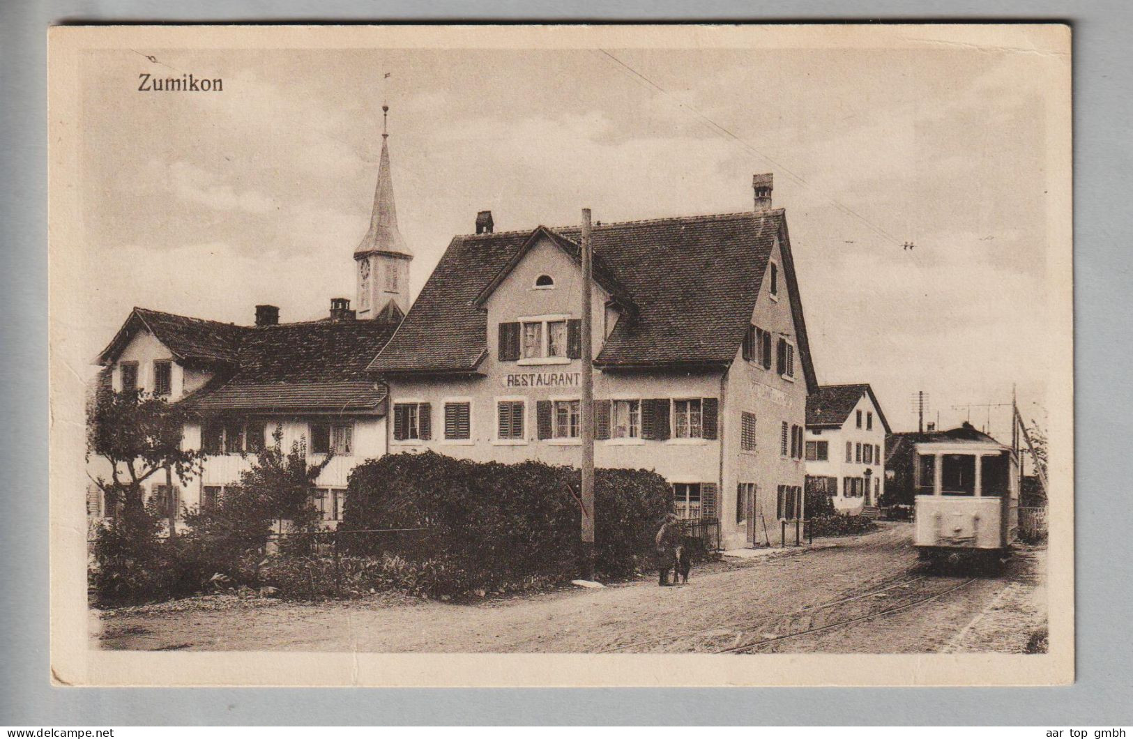 AK CH ZH Zumikon Ungebraucht Foto Restaurant Mit Forchbahn (Schürfstelle Rückseite) - Zürich