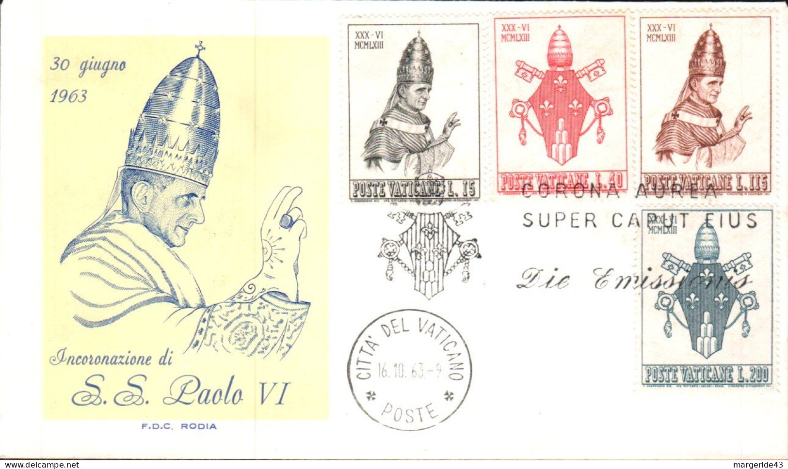 VATICAN 1963 COURONNE PAPE PAUL VI - Päpste