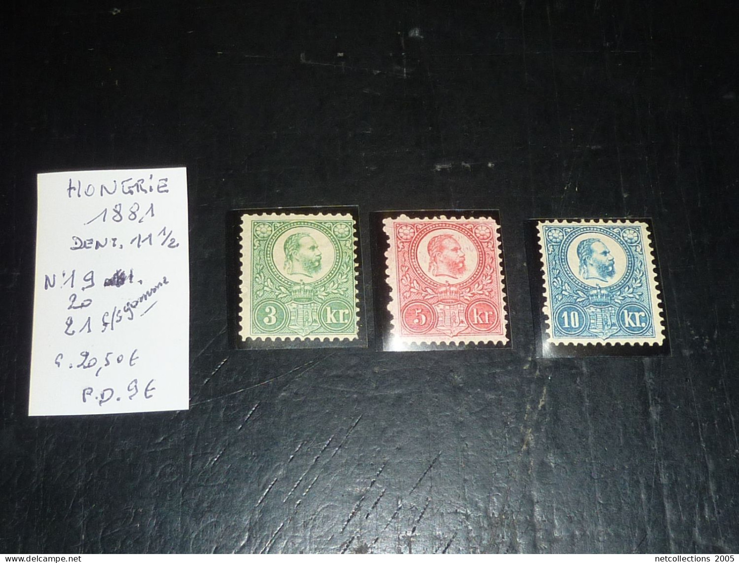 HONGRIE 1881 N°19 N°20 N°21 Tous Sans Gommes - Neuf (C.V) - Unused Stamps
