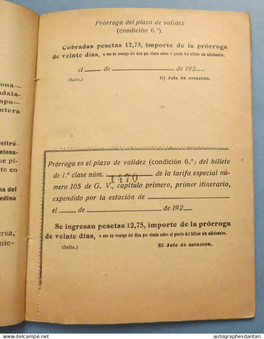 ● ESPANA Companias De Los Ferrocarrilès Carnet 1925 Billete De 1a Clase Espagne - Cachet Consulat France à Livourne... - Europe