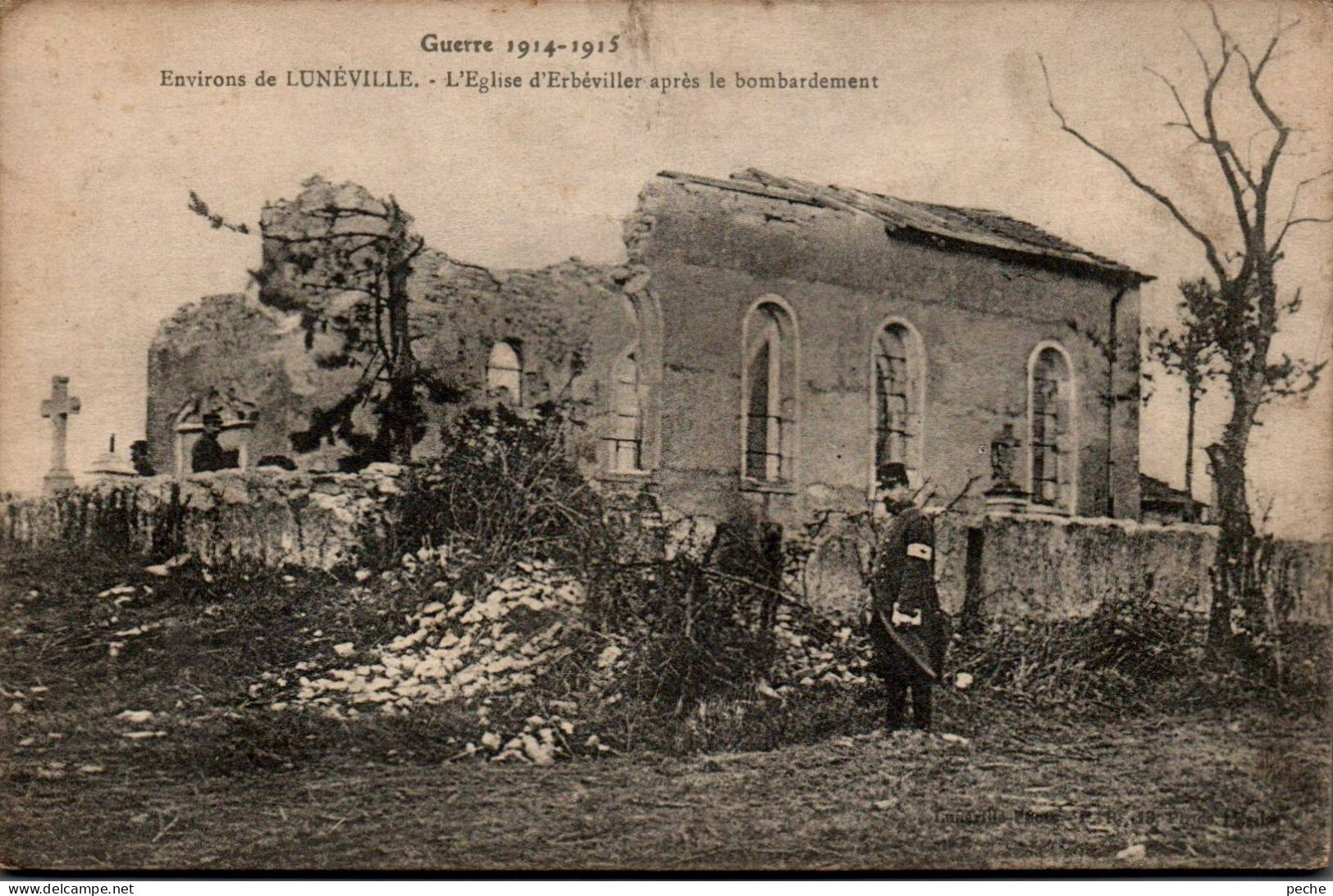 N°2207 W -cpa Lunéville -l'église D'Erbéviller Après Bombardement- - Luneville