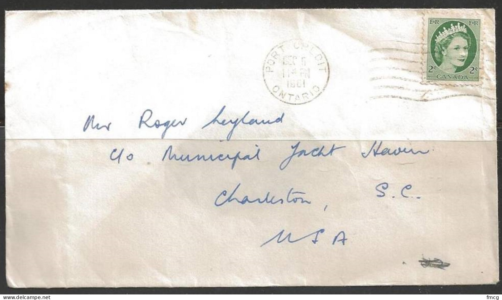 1961 Port Credit Ont (Dec 6) To Charleston SC USA - Storia Postale
