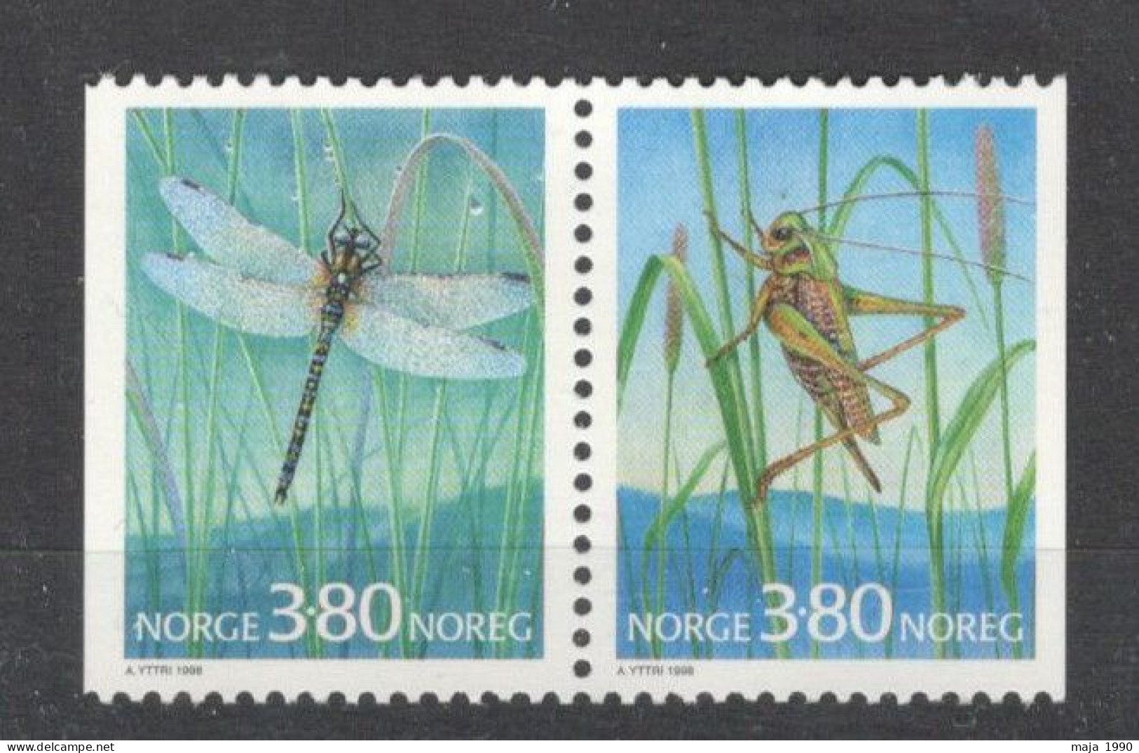 NORWAY - MNH PAIR - FAUNA - INSECTS - Mi.No. 1275/76 - 1998. - Unused Stamps