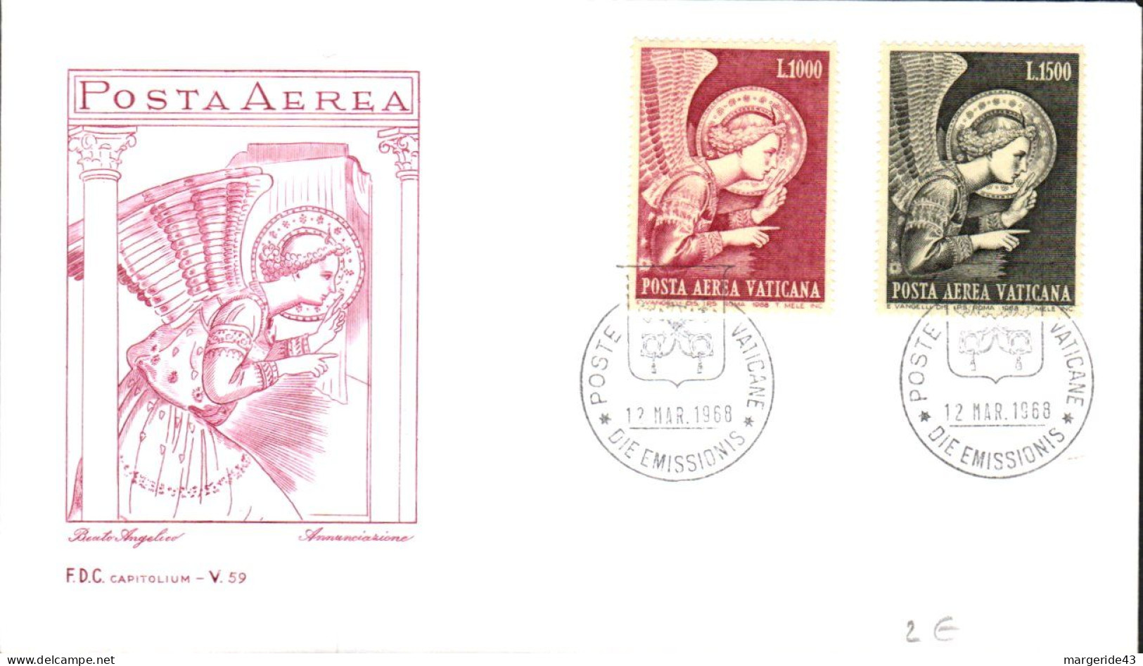 VATICAN FDC 1968 POSTE AERIENNE - FDC