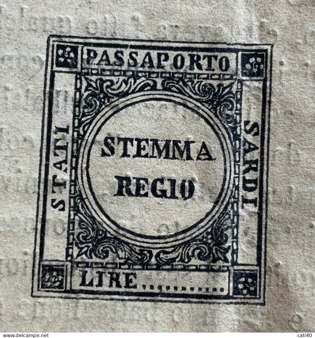 ANNESSIONE DELLA LOMBARDIA - DECRETO SUI PASSAPORTI E  MARCA DA BOLLO..-  LA LOMBARDIA Del 29/6/1859 - STEMMA SABAUDO... - Historische Dokumente