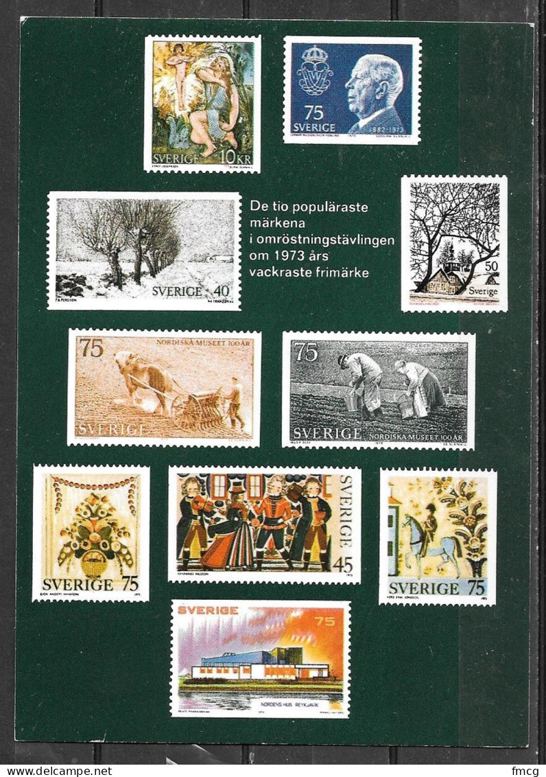 Sweden Stamps, 1973, Unused - Timbres (représentations)