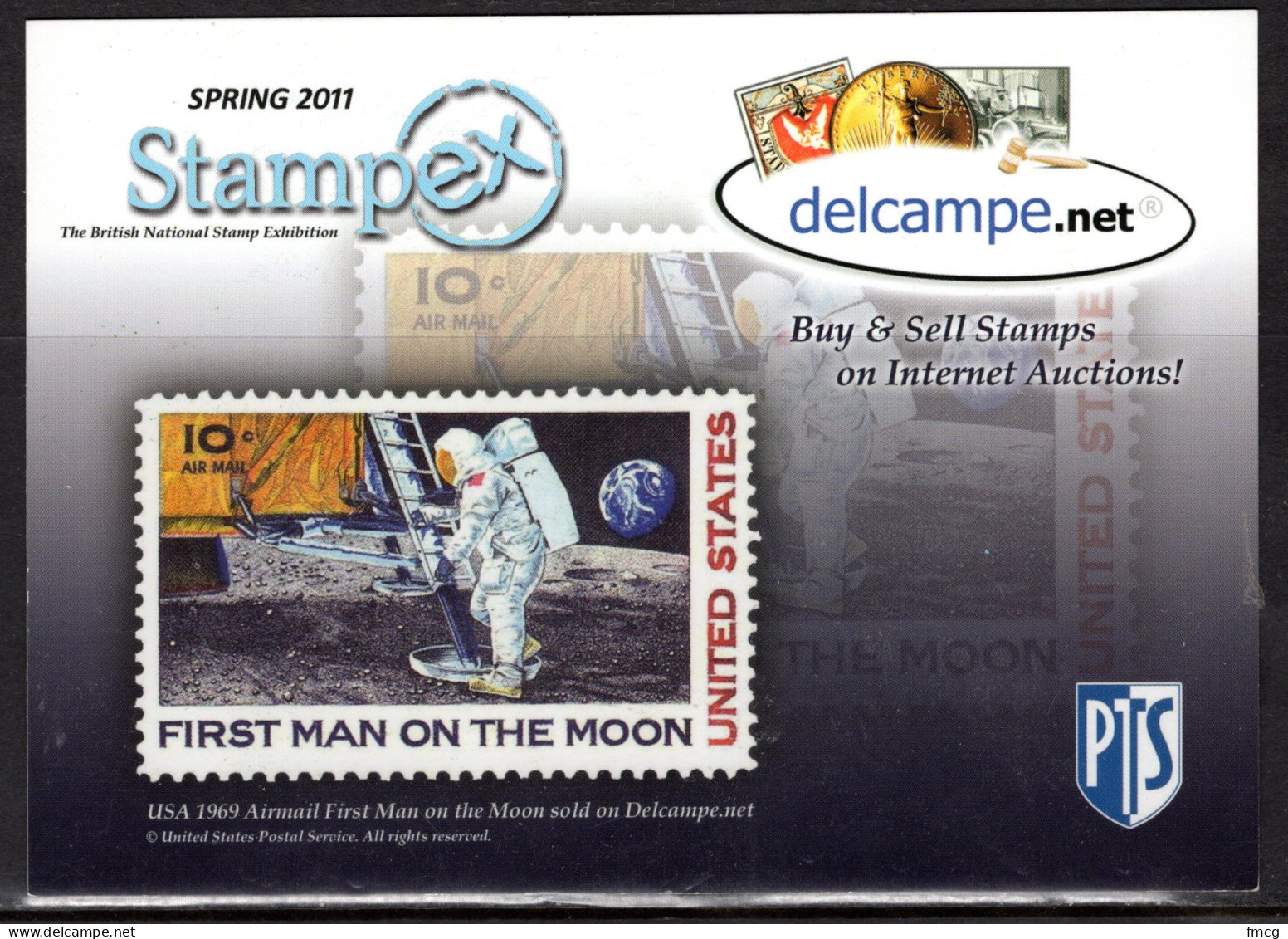 2011 Delcampe, London, Stampex, USA Moon Stamp, Mint - Stamps (pictures)