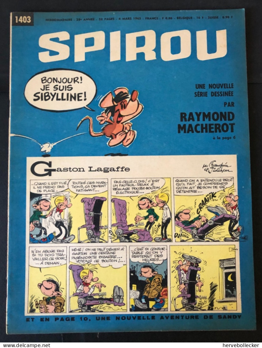 Spirou Hebdomadaire N° 1403 -1965 - Spirou Magazine