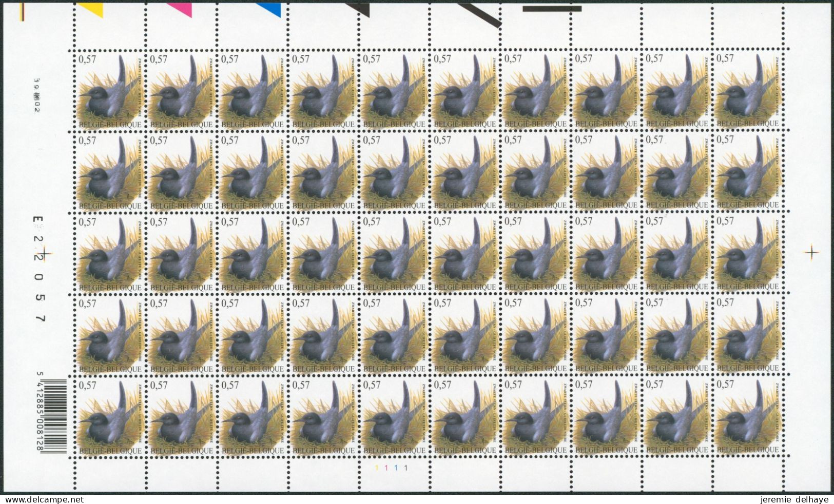 Collection / Collectie BUZIN (Oiseaux / Vogels) - Feuille F3136** (MNH) Planche, Plaatnummer 1 Date 2002 - 2001-2010