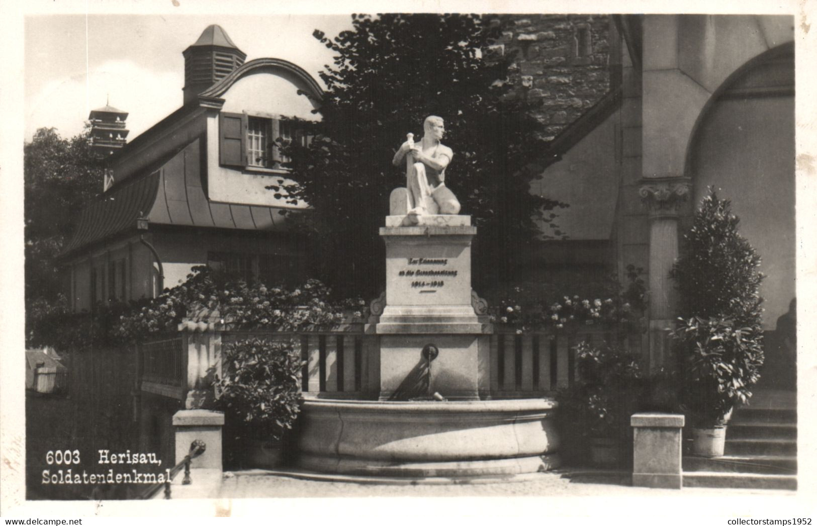 HERISAU, ARCHITECTURE, STATUE, MONUMENT, WAR MEMORIAL, SWITZERLAND, POSTCARD - Herisau