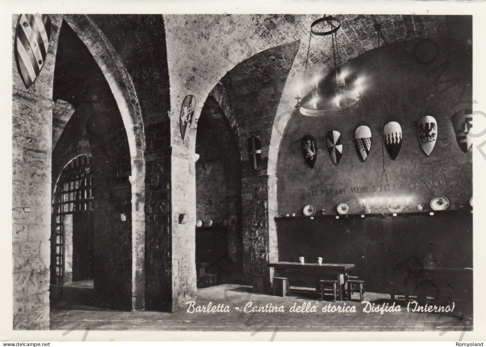 CARTOLINA  C11 BARLETTA,PUGLIA-CANTINA DELLA STORICA DISFIDA (INTERNO)-STORIA,MEMORIA,CULTURA,BELLA ITALIA,NON VIAGGIATA - Barletta