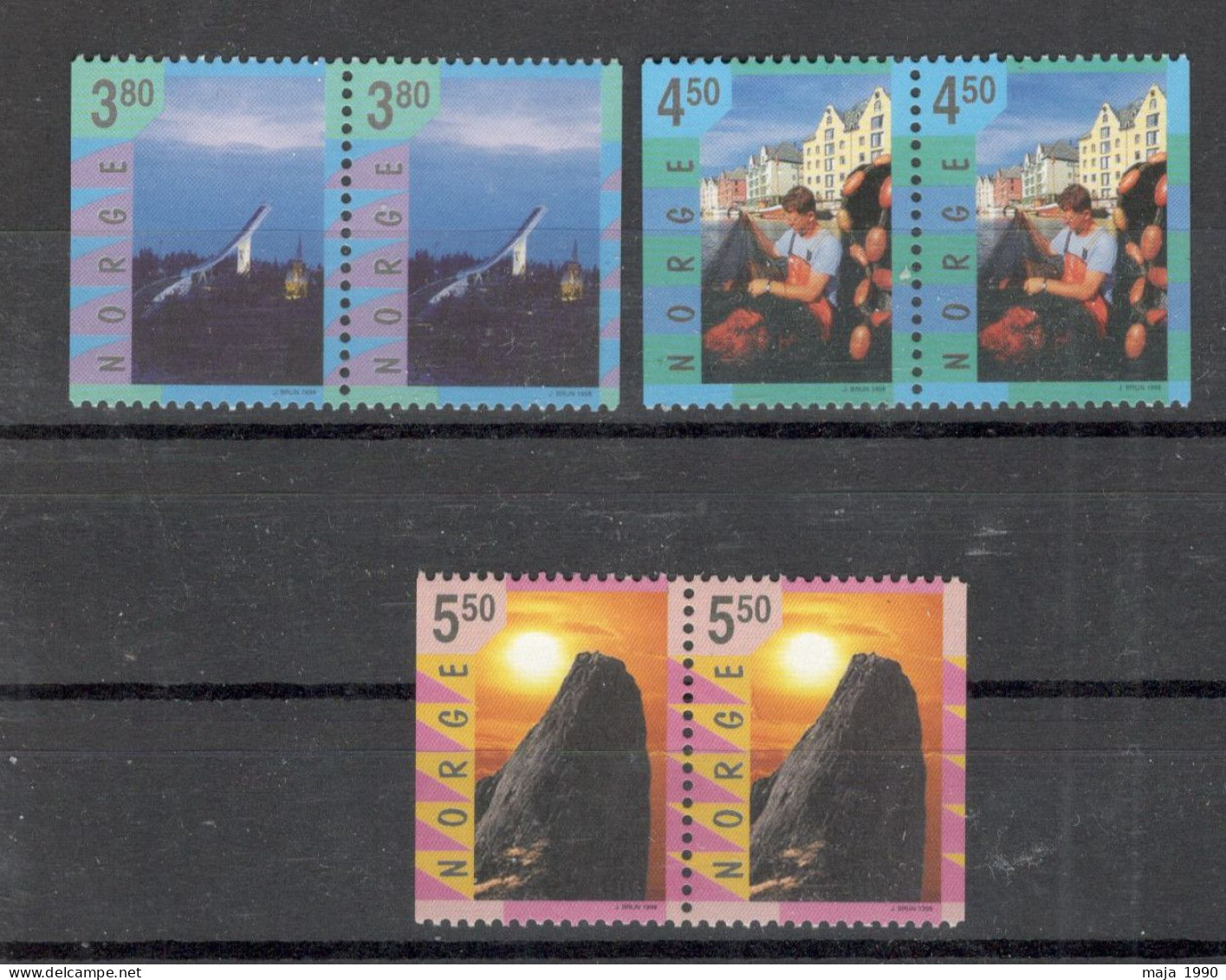 NORWAY - 3 MNH PAIRS - TOURISM - Mi.No. 1282/84 - 1998. - Ongebruikt