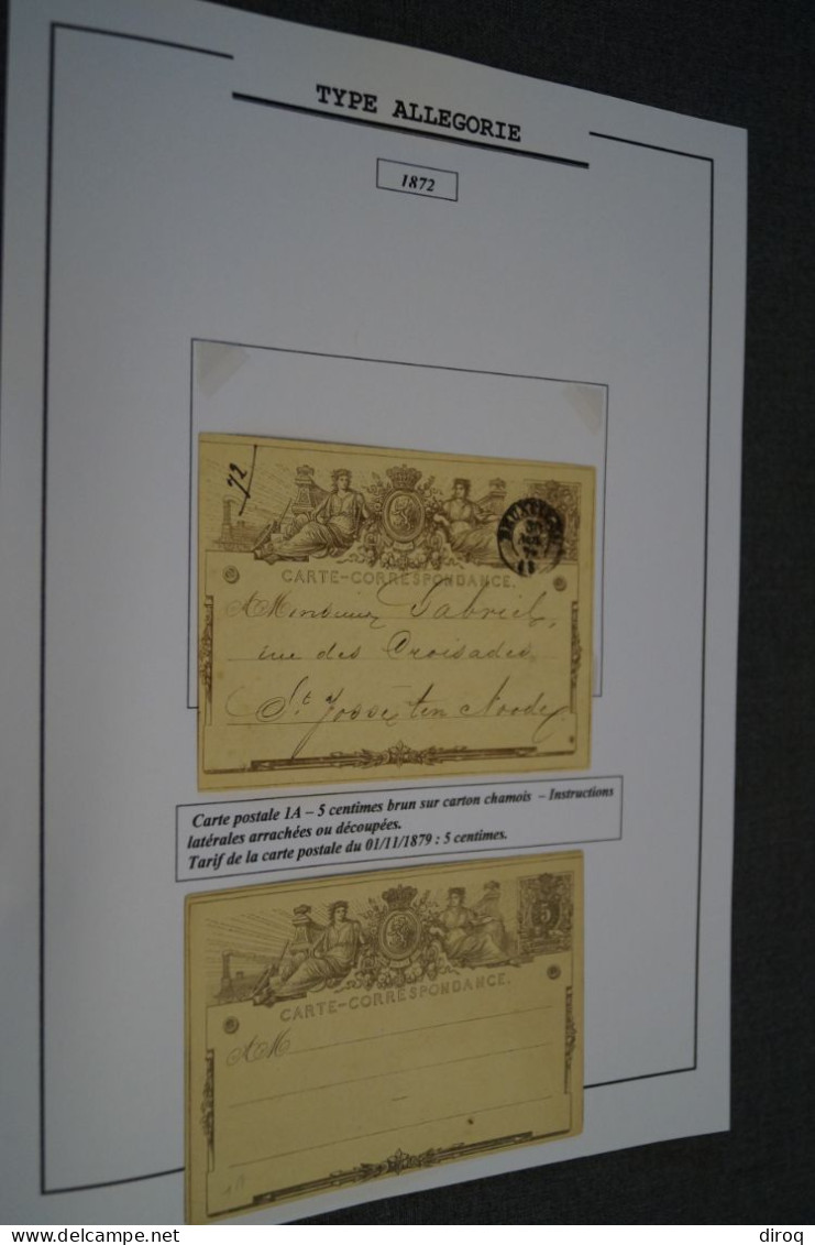 Type Allégorie 1872, Deux Cartes N° 1 A Publicité De Eecloo,pour Collection Voir Photos - Briefkaarten 1871-1909