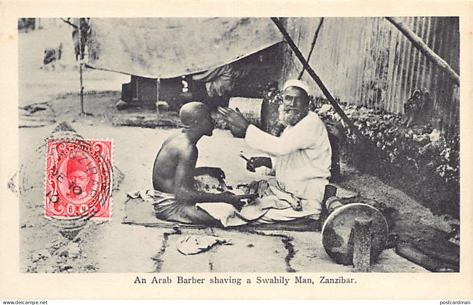 Tanzania - ZANZIBAR - An Arab Barber Shaving A Swahili Man - Publ. Unknwon  - Tansania