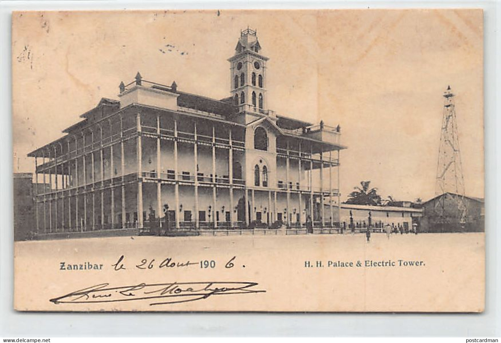 Tanzania - ZANZIBAR - H.H. Palace And Electric Tower - POSTCARD IS UNSTICKED - Publ. Pereira De Lord Brothers  - Tanzanía