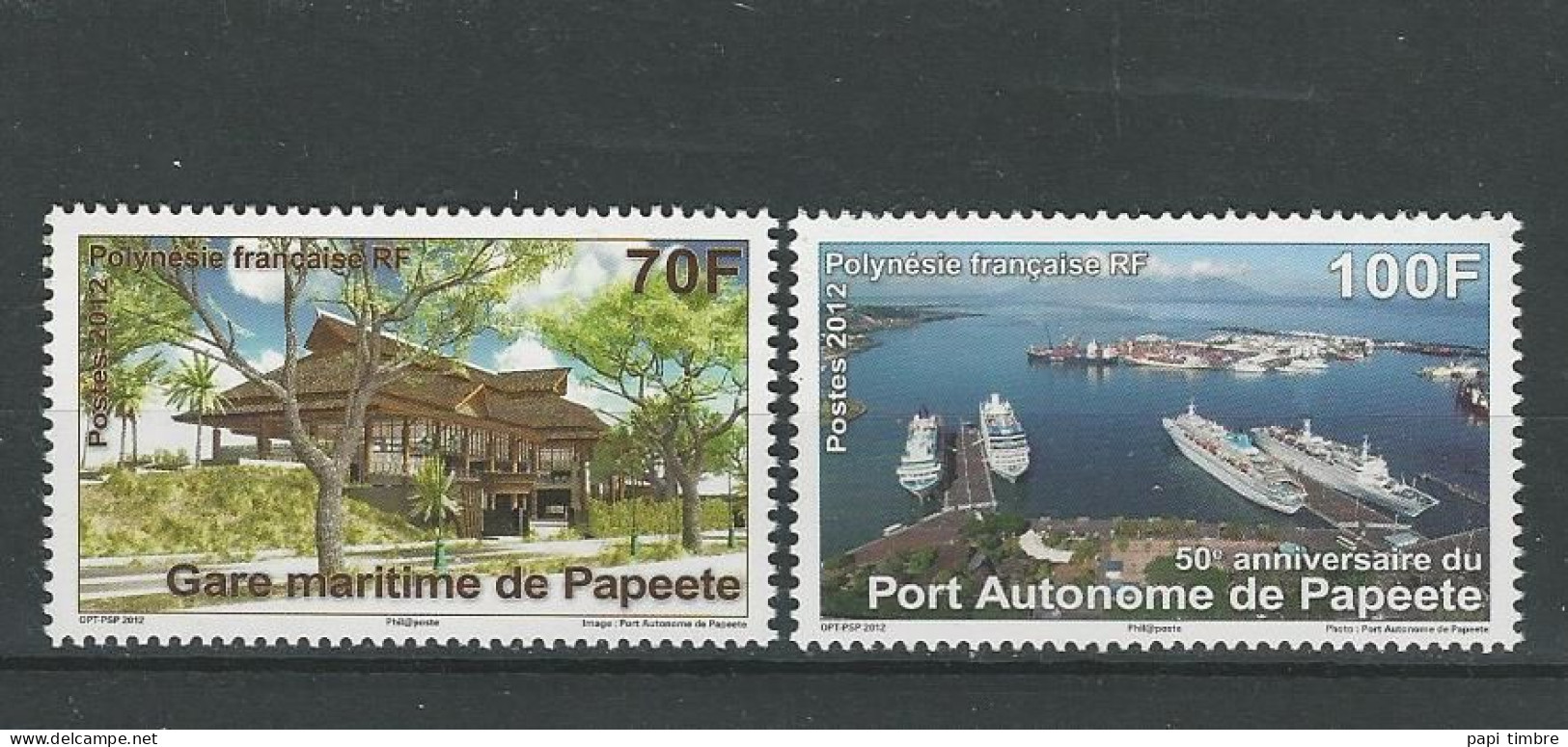 Polynésie-2012-Cinquantenaire Du Port Autonome De Papeete - N° 979 Et 980 ** - Unused Stamps