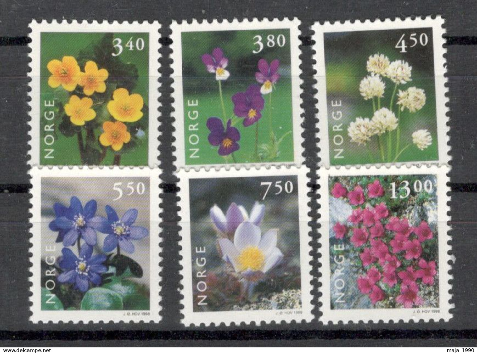 NORWAY - MNH SET- FLORA - FLOWERS - Mi.No. 1269/74 - 1998. - Ungebraucht