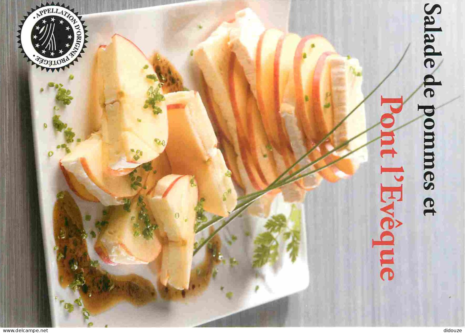Recettes De Cuisine - Salade De Pommes Et Pont L'Evêque à La Vinaigrette De Cidre - Fromage - Gastronomie - CPM - Carte  - Recettes (cuisine)