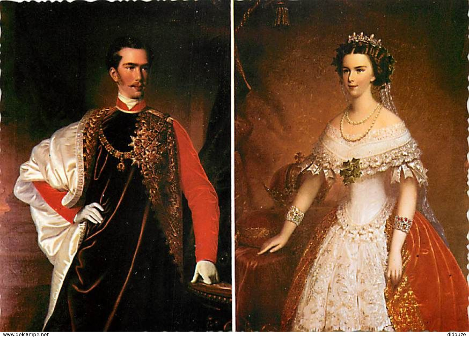 Art - Peinture - Histoire - Hofmaler Franz Ruhs - Kaiser Franz Joseph I. Und Prinzessin Elisabeth Als Brautpaar - CPM -  - Histoire