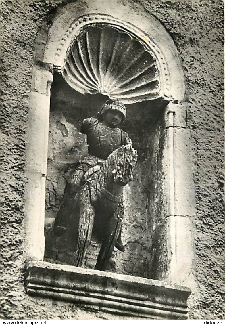 01 - Pérouges - Cité Médiévale - Saint Georges - Patron De Perouges - Statue En Bois (Xve Siècle) - Carte Dentelée - CPS - Pérouges
