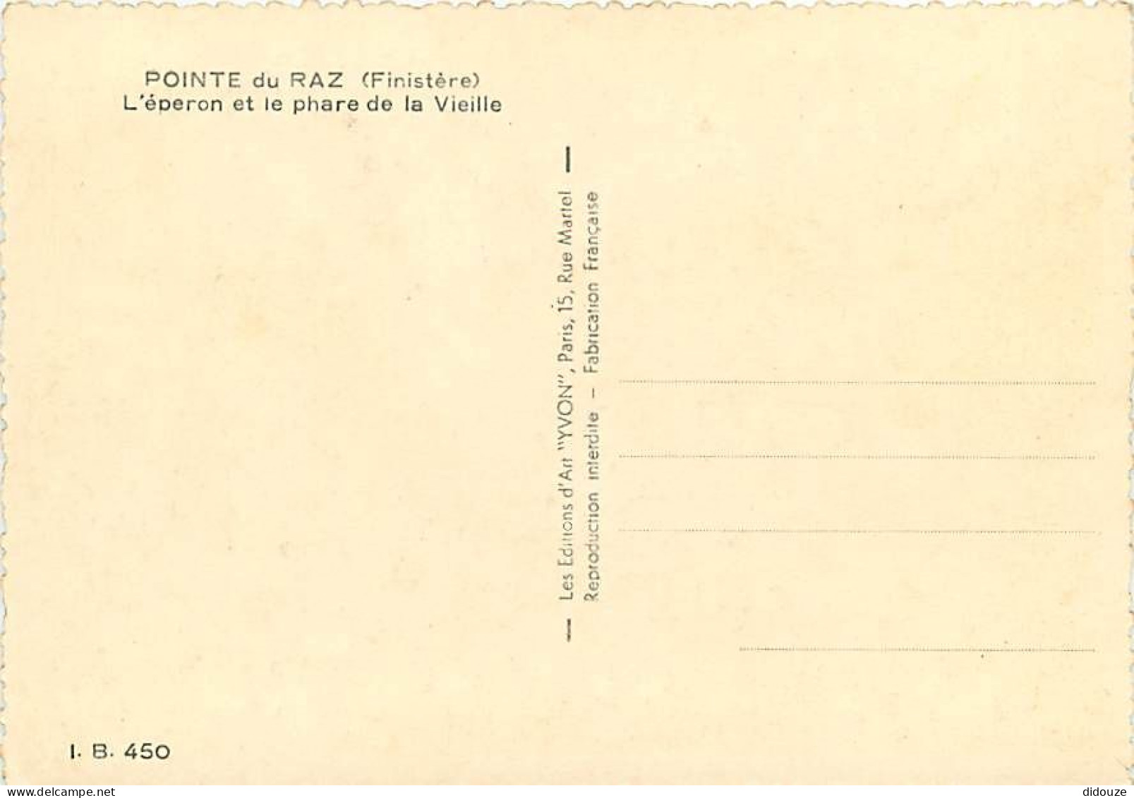 29 - Pointe Du Raz - L'éperon Et Le Phare De La Vieille - CPSM Grand Format - Carte Neuve - Voir Scans Recto-Verso - La Pointe Du Raz