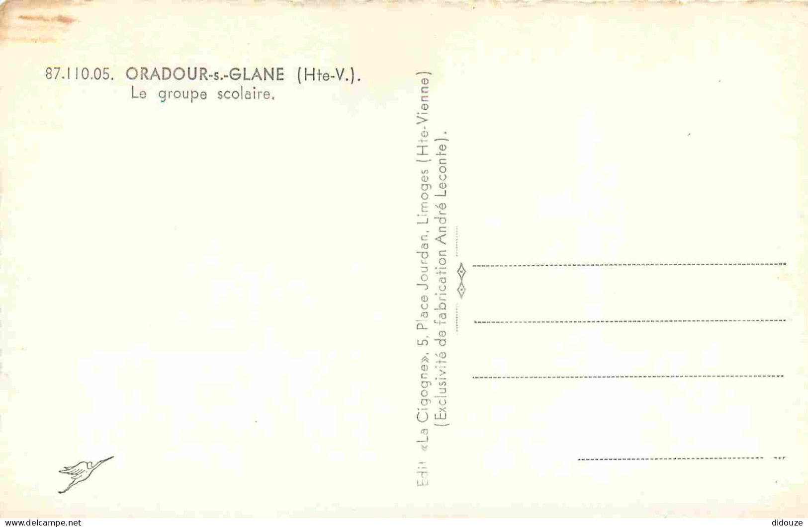 87 - Oradour Sur Glane - Le Groupe Scolaire - Carte Dentelée - CPSM Format CPA - Voir Scans Recto-Verso - Oradour Sur Glane