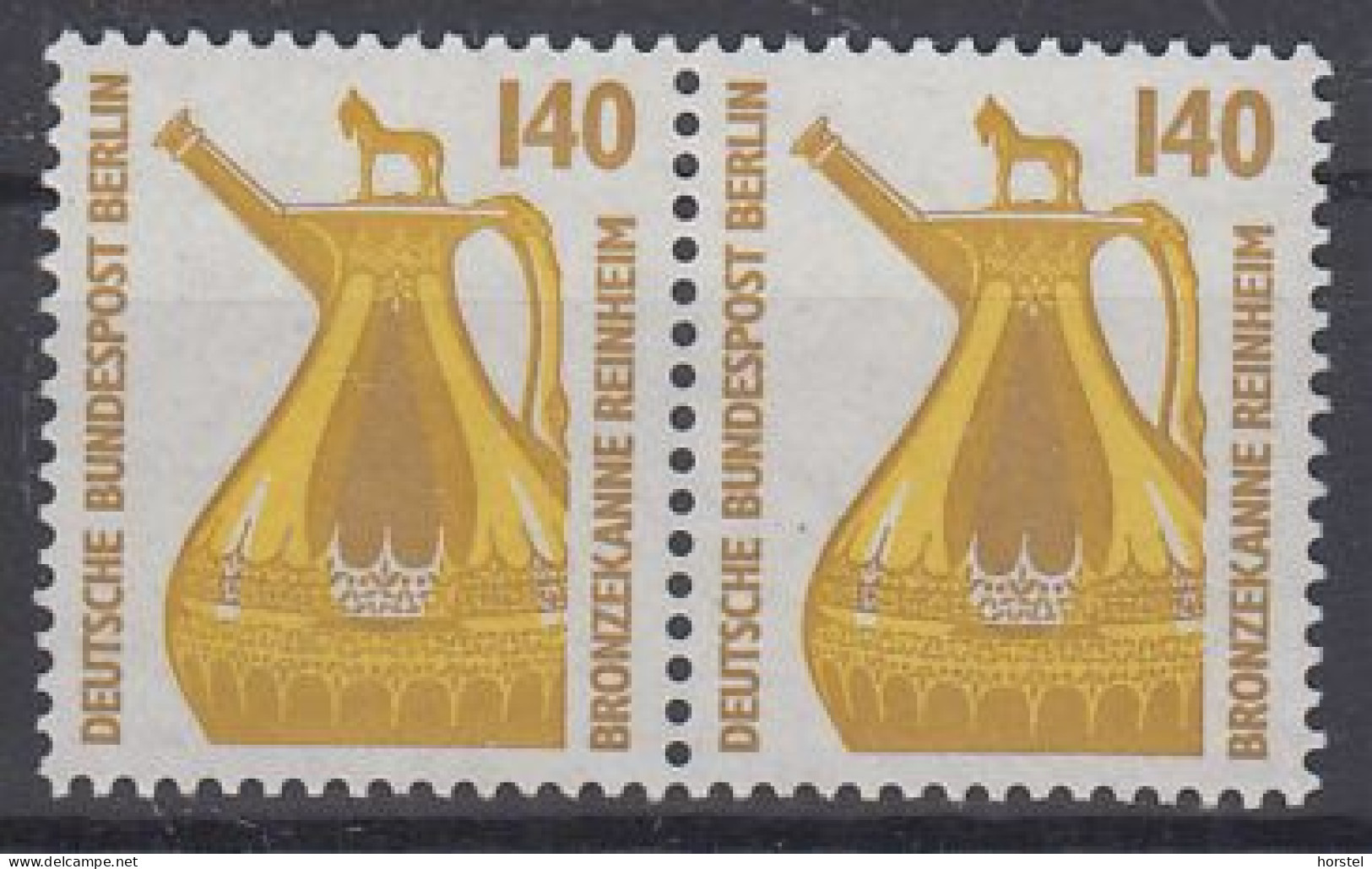 Berlin Mi.Nr.832/832 Waagerechtes Paar - Bronzekanne Rheinheim - Unused Stamps
