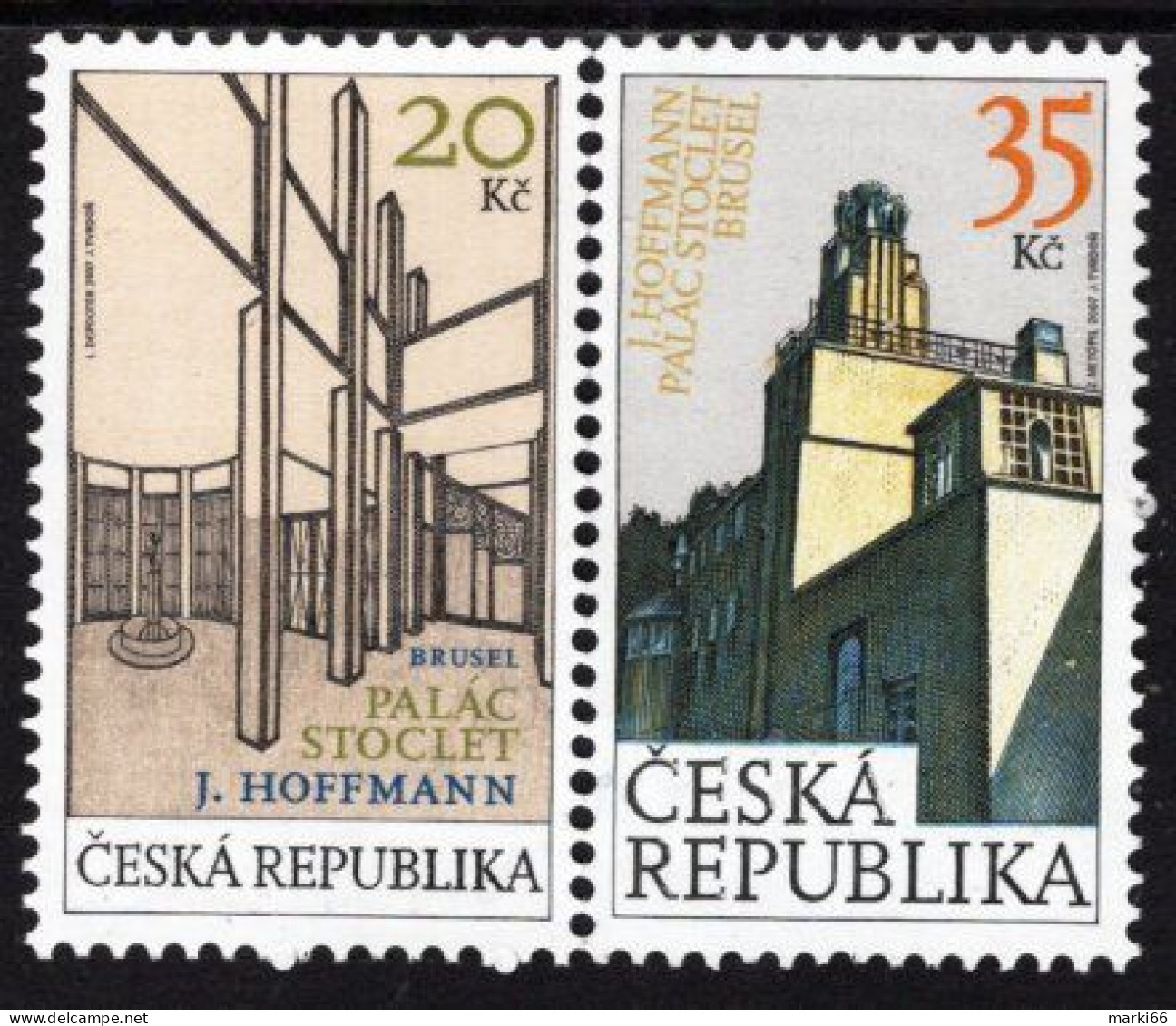 Czech Republic - 2007 - Architecture - Stoclet Palace - Joint Issue With Belgium - Mint Stamp Set - Unused Stamps