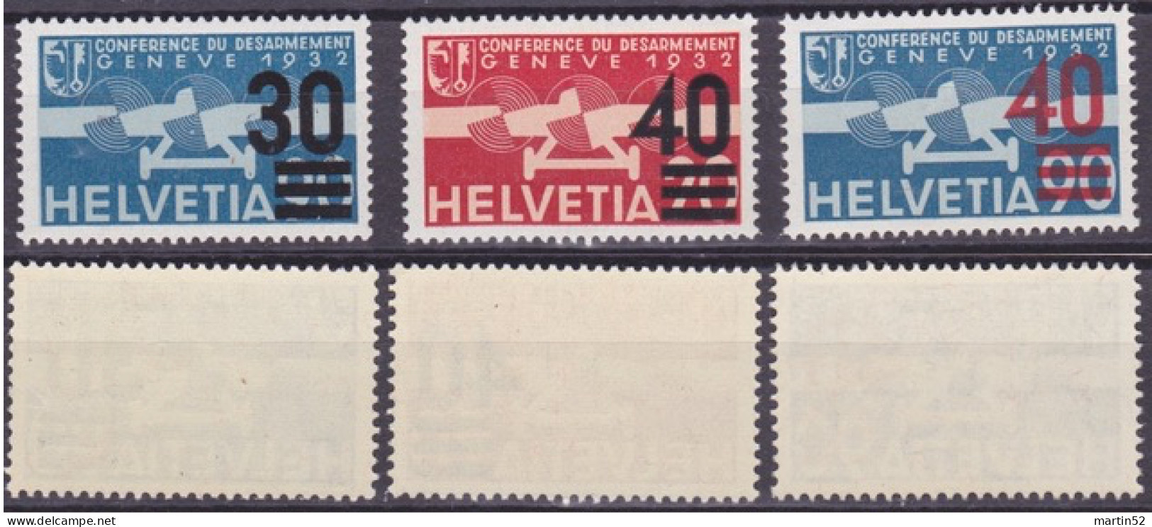 SALE 90% Off Schweiz Suisse 1936/37: Aufdrucke 30+40 Provisoires Zu PA 23-25 Mi 292+293+310 (Zu CHF 34.00) à 10% Du Cote - Neufs