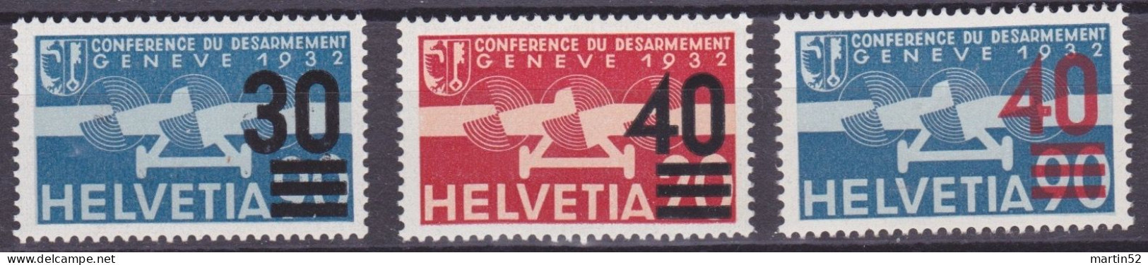 SALE 90% Off Schweiz Suisse 1936/37: Aufdrucke 30+40 Provisoires Zu PA 23-25 Mi 292+293+310 (Zu CHF 34.00) à 10% Du Cote - Ungebraucht