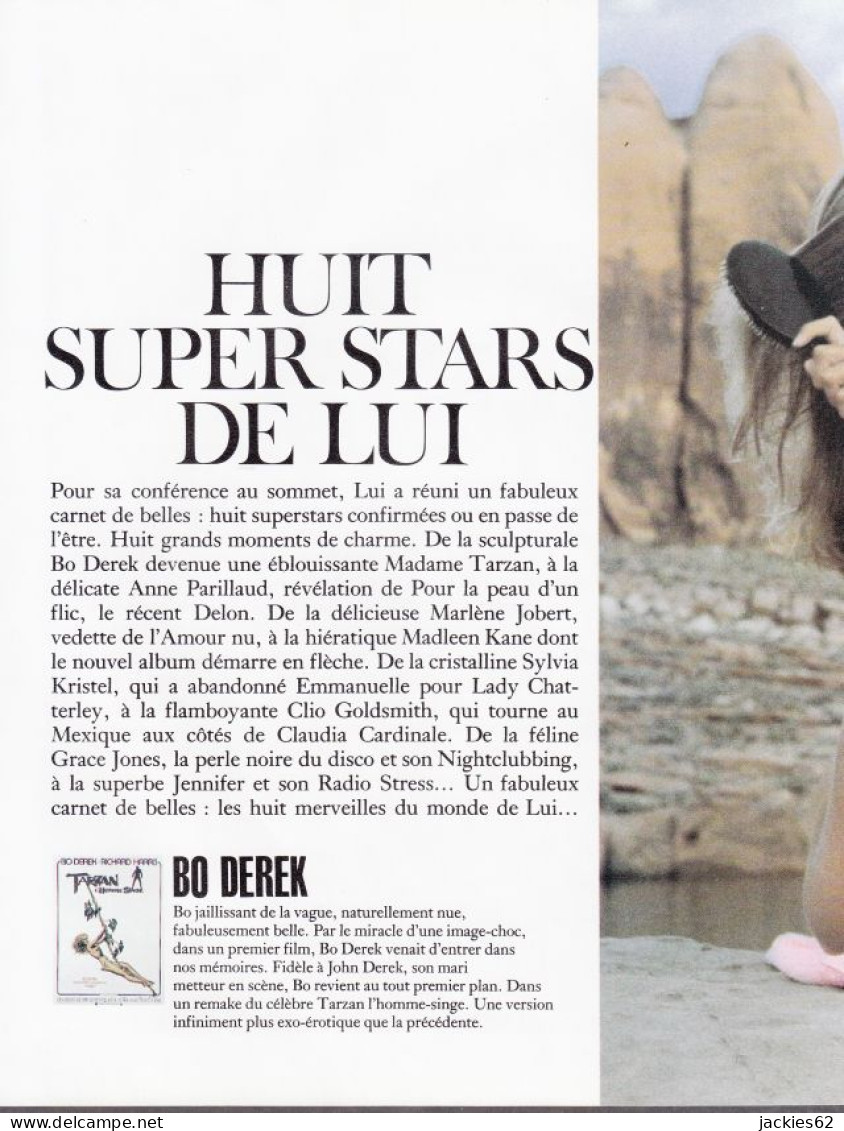 129183CL/ Huit Stars, Extraits Du Magazine *Lui*, Derek, Parillaud, Jobert, Kane, Kristel, Goldsmith, Jones, Jennifer - Non Classés