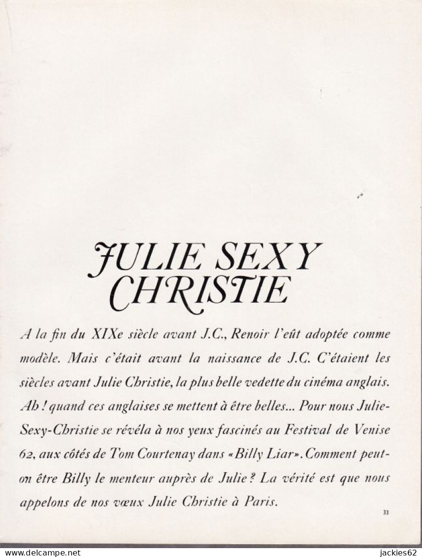129179CL/ JULIE CHRISTIE, Extrait Du Magazine *Lui* - Non Classés