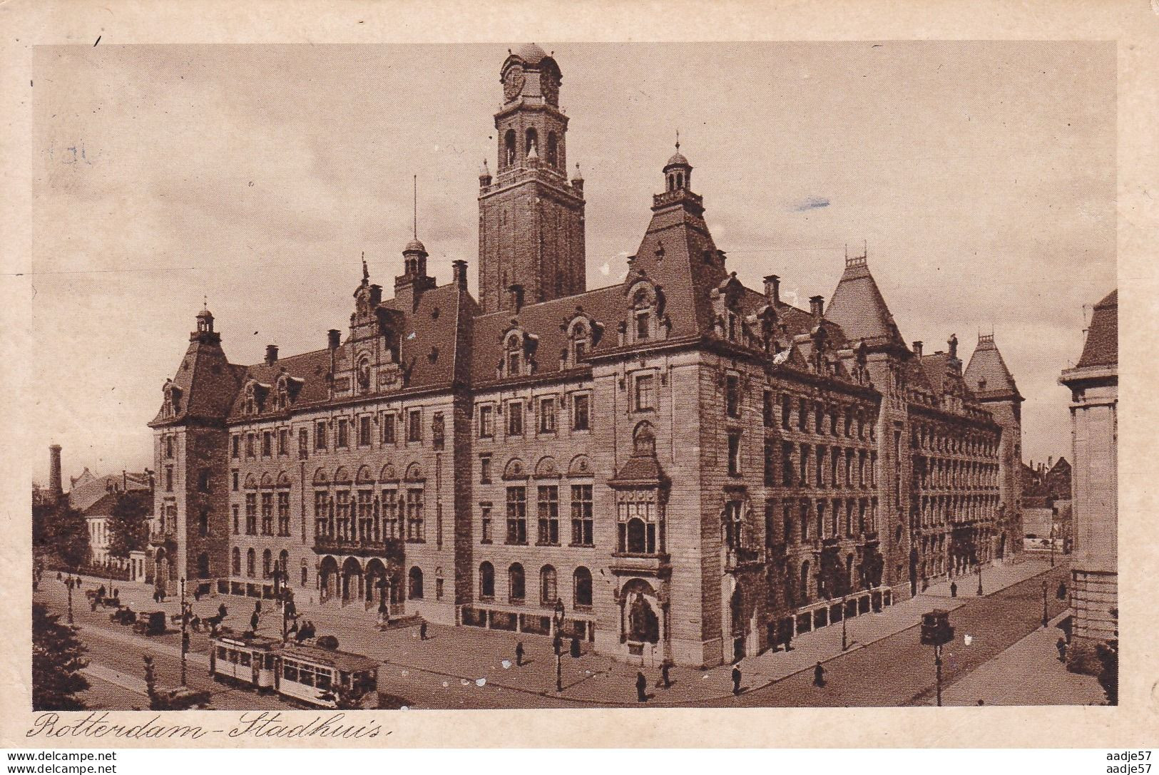 Netherlands Pays Bas Rotterdam Stadhuis Tramway 1930 - Rotterdam