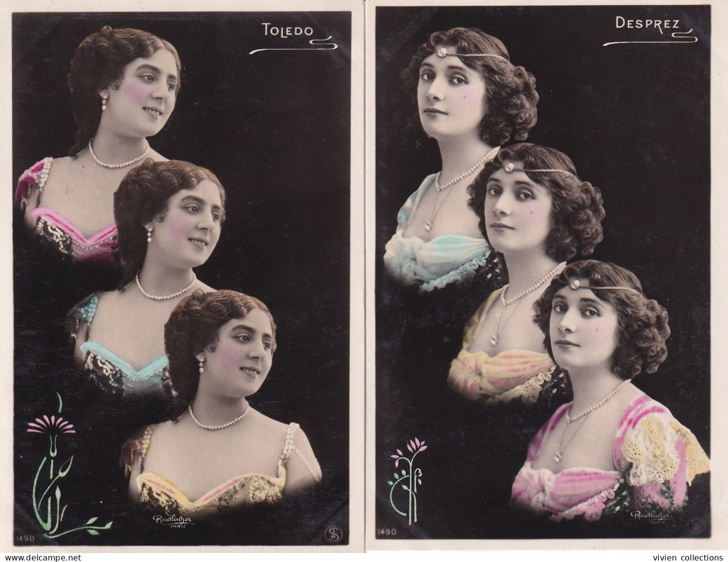 Thème Fantaisie Spectacle Femme Artiste Cabaret Toledo Et Desprez Reutlinger Paris 1900 - Künstler