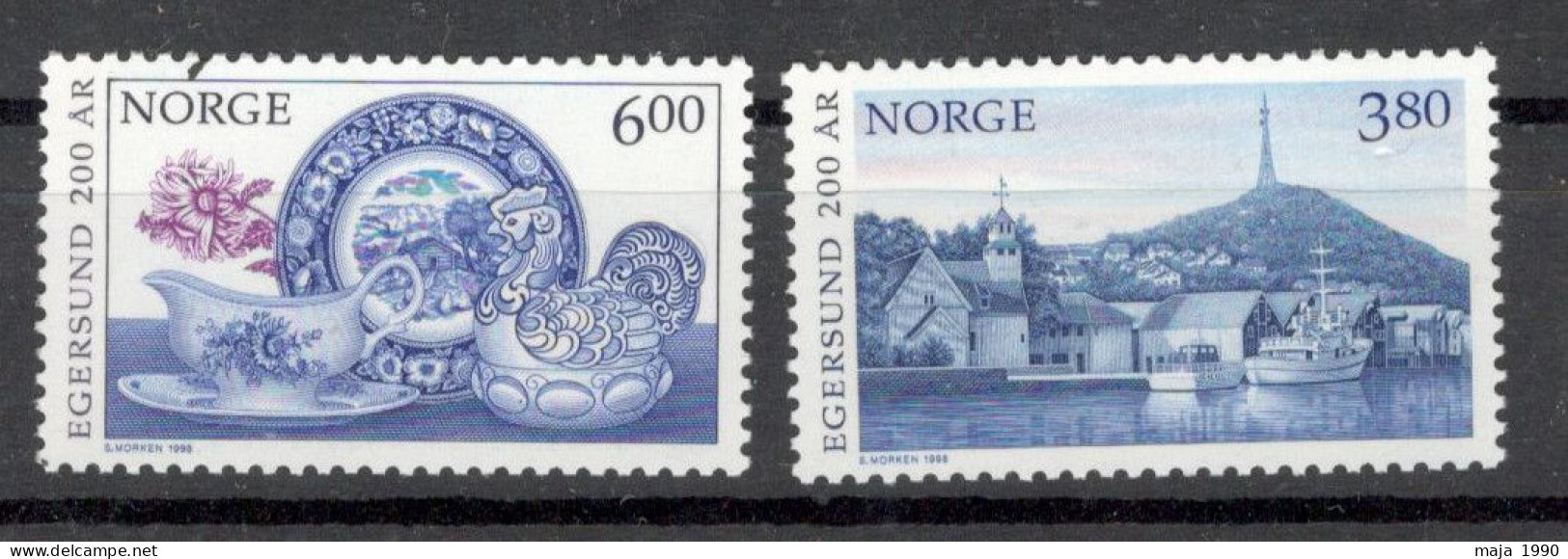 NORWAY - MNH SET- 200th ANNIV CITY OF EGERSUND - Mi.No. 1278/79 - 1998. - Ongebruikt