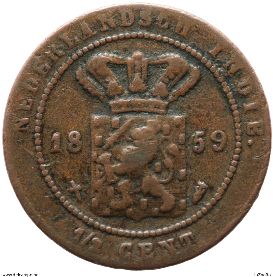 LaZooRo: Dutch East Indies 1/2 Cent 1859 VF - Dutch East Indies