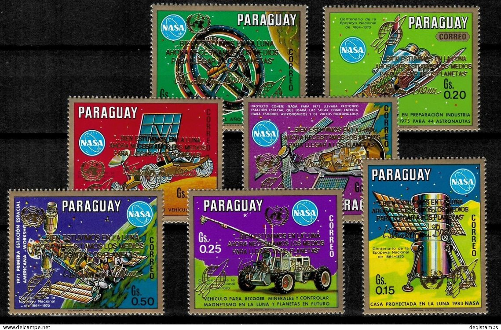 Paraguay Year 1989 Space Travel - Overprinted Stamps Set  MNH - Paraguay