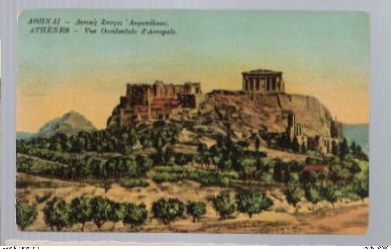 ATHENES Vue Occidentale De L'Acropole 1916 - Griechenland