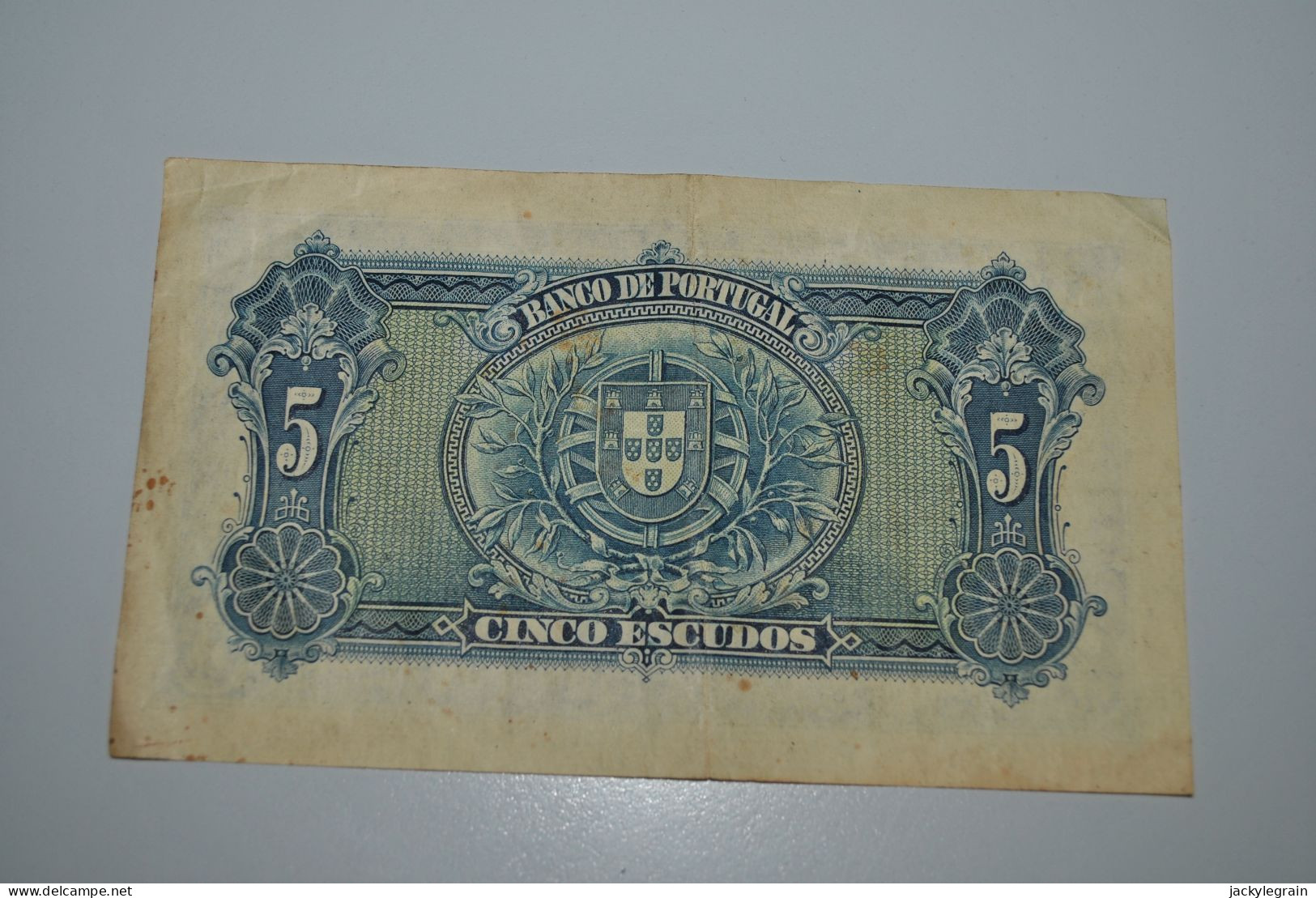 Portugal 1925 Billet Cinco Escudos Envoi Recommandé Europe : 8 € - Portugal