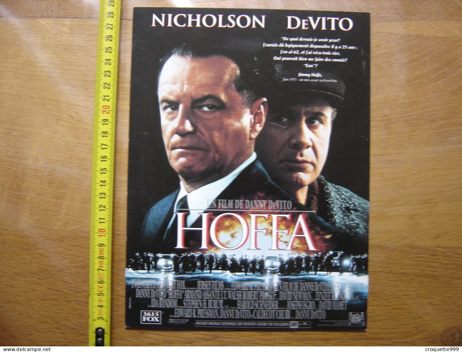 Synopsis Cinema Movie HOFFA Nicholson DeVito - Autres & Non Classés
