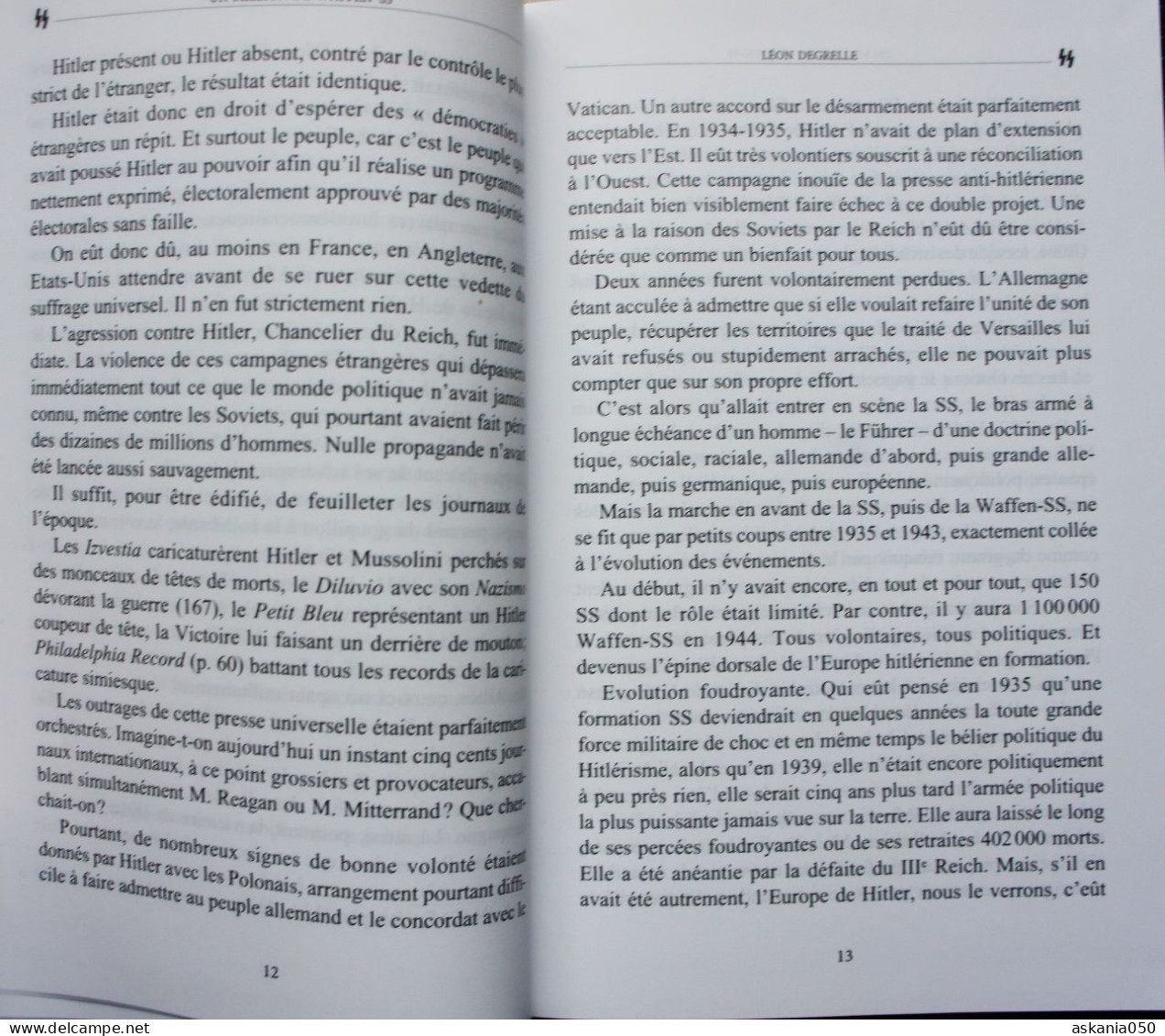 DEGRELLE Histoire De La Waffens SS Légion Wallonie Waffen SS REX Rexisme - Weltkrieg 1939-45