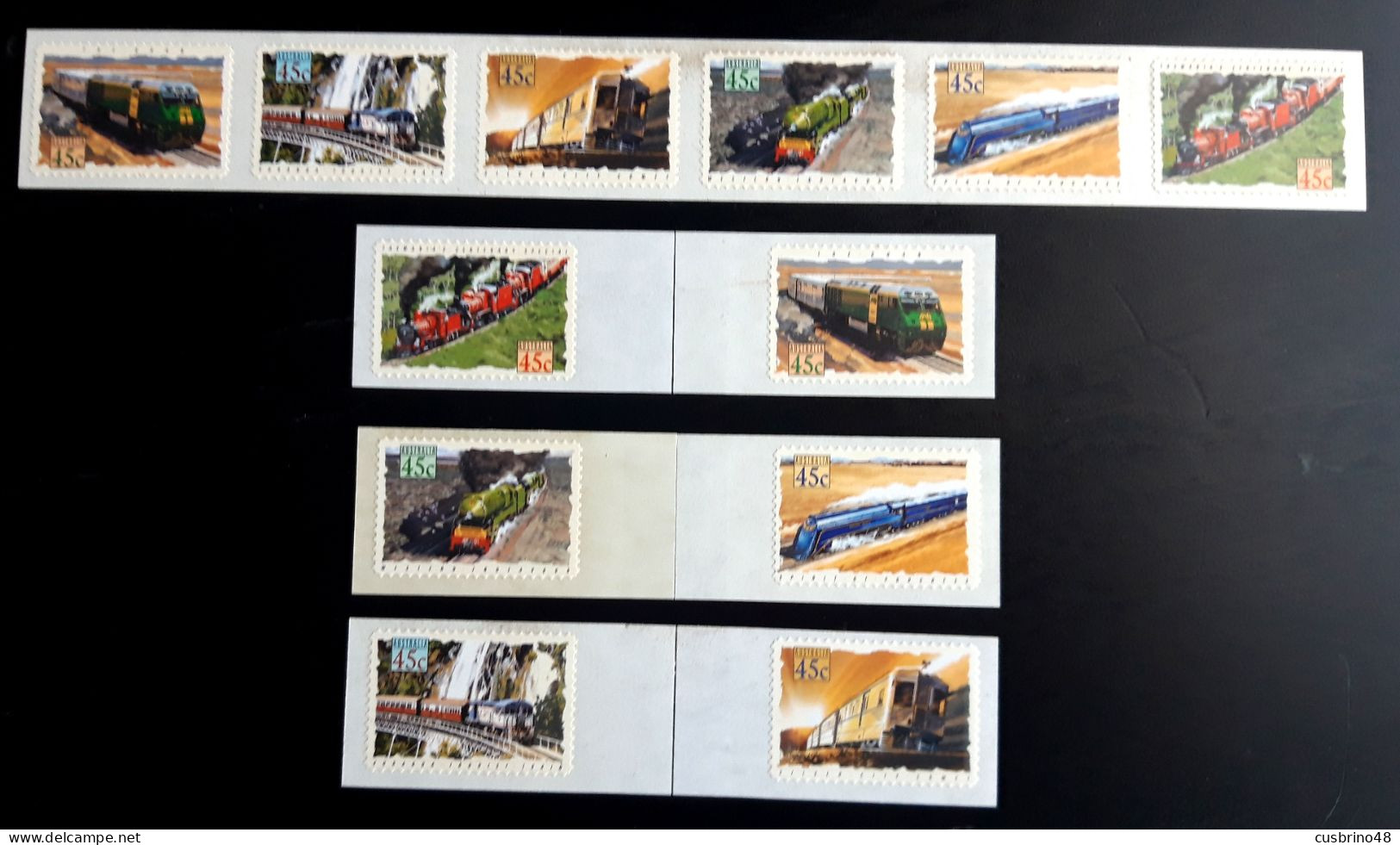 AUSTRALIA P & S Strips 1993 Trains P & S Collectors Set (12 Stamps As Shown). Lot AUS 338 - Ongebruikt