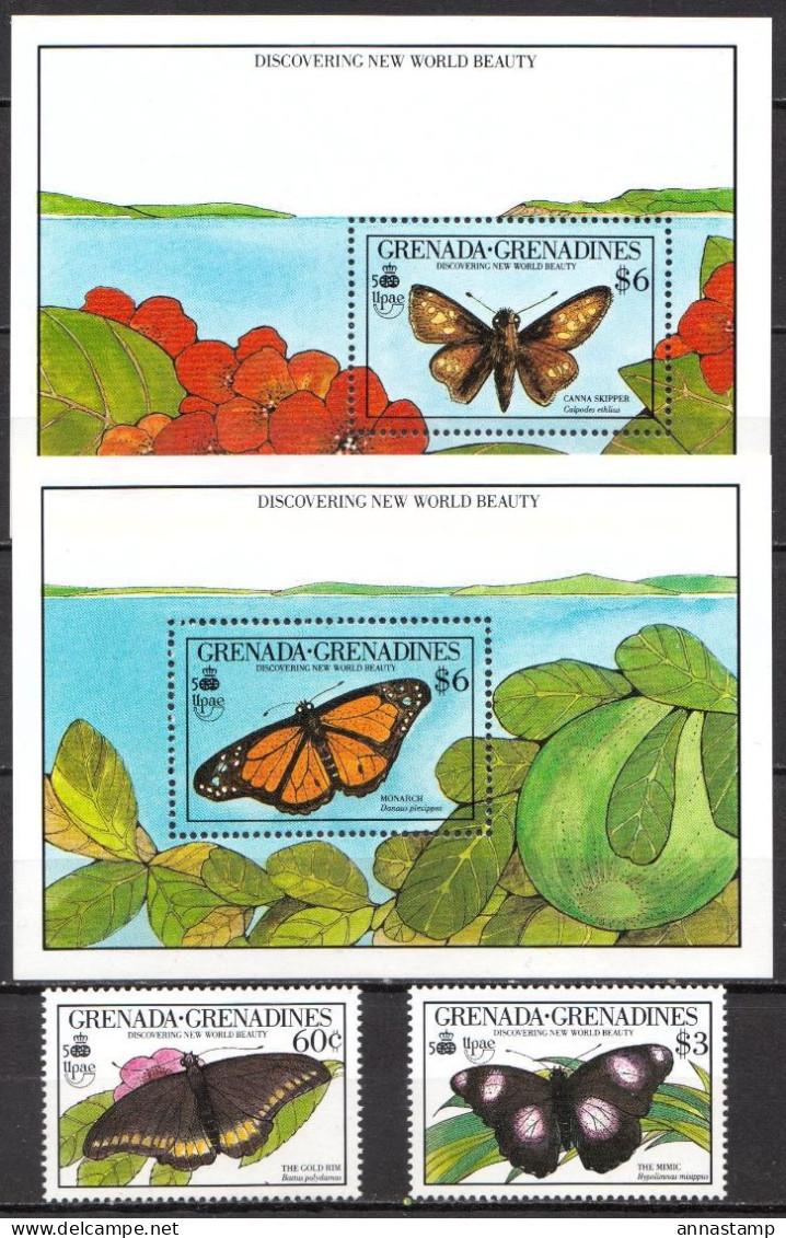 Grenada Grenadines MNH Set And 2 SSs - Papillons