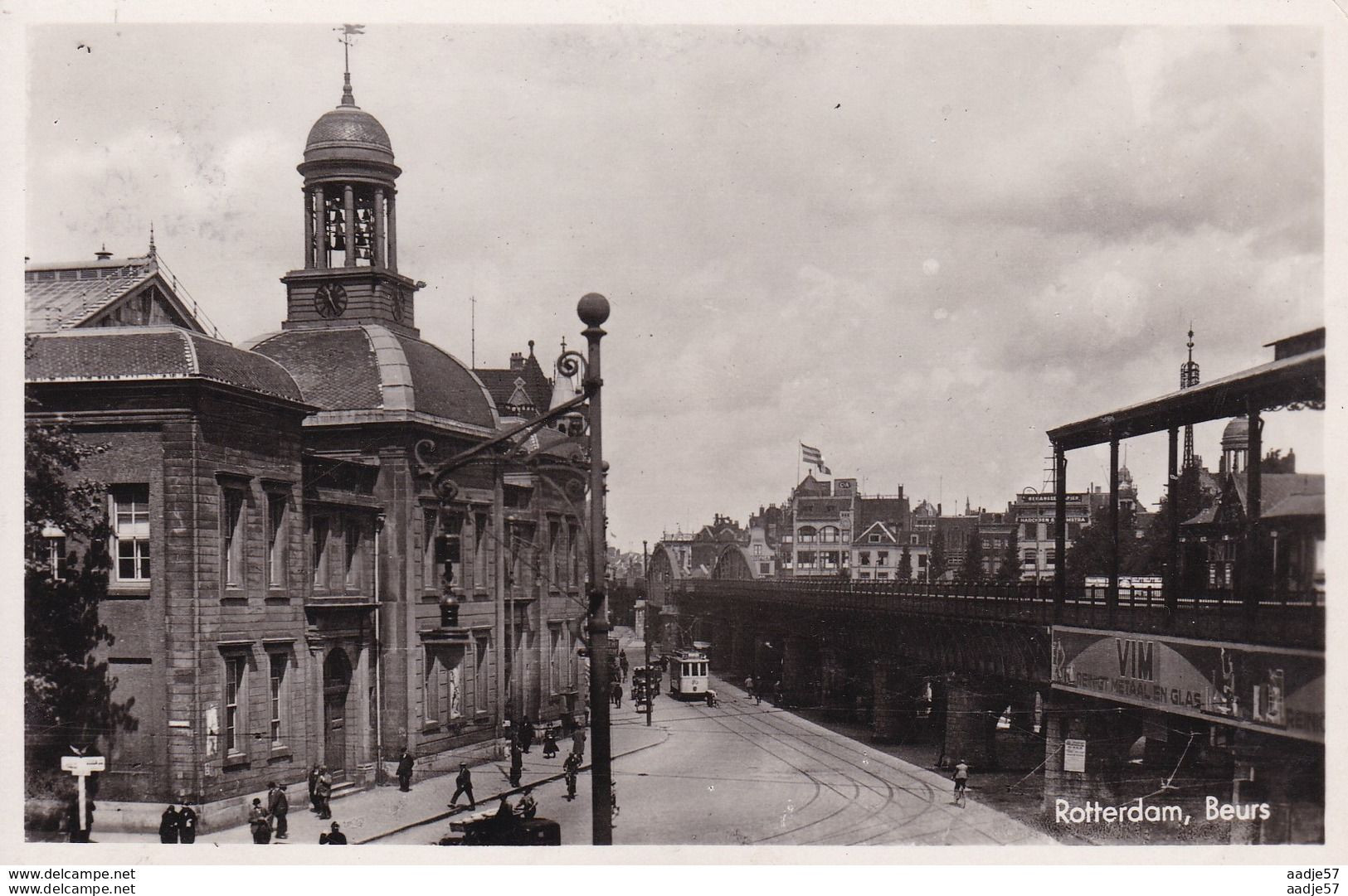 Netherlands Pays Bas Rotterdam Beurs Tramway 1942 - Strassenbahnen