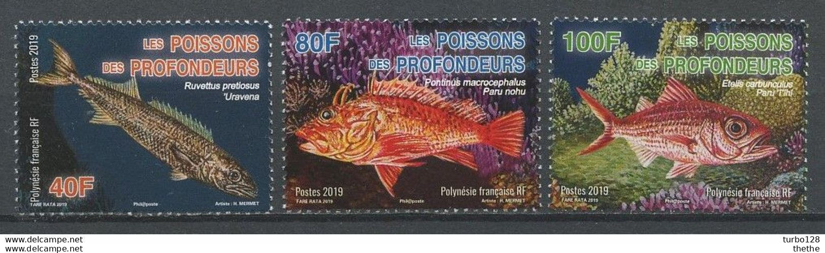 POLYNESIE - Poissons Des Profondeurs : Poisson à Huile (Ruvettus Pretiosus) Rascasse à Grosse Tête (Pontinus Macrocephal - Unused Stamps