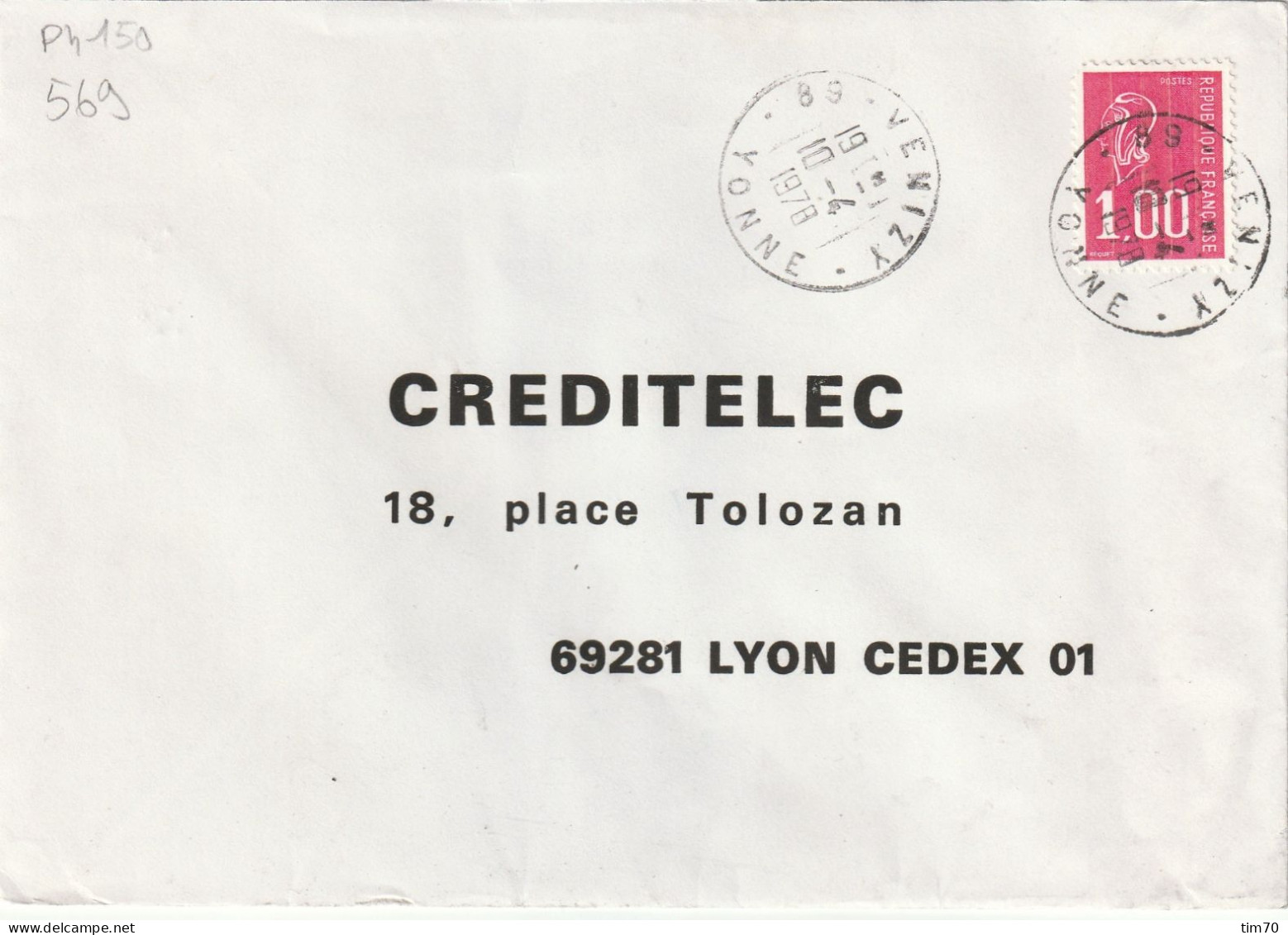 CAD  / N°  1892   89 - VENIZY  - YONNE - Manual Postmarks